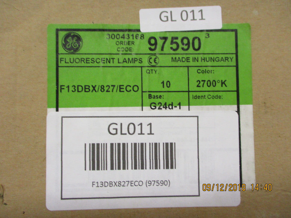 97590 GE Lighting Compact Fluorescent - 13 Watt - T4 BRAND NEW! LOT OF 10