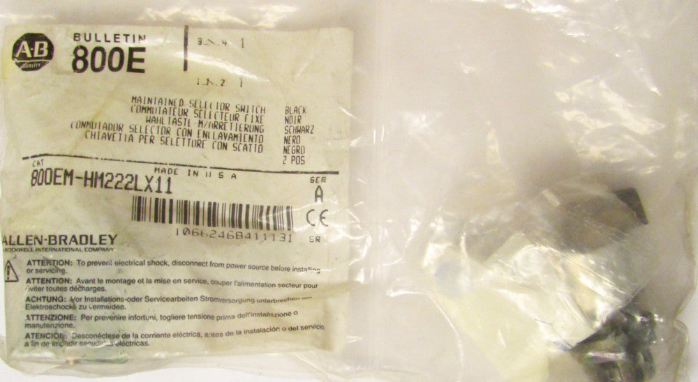 ALLEN BRADLEY 2 Position Maintained Long Lever Selector Switch 800EM HM222 LX11