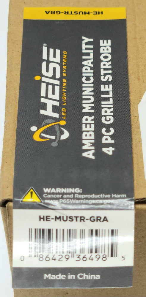 HEISE HE MUSTR GRA 4 Piece AMBER Municipality LED GRILL STROBE LIGHT KIT UTV SXS