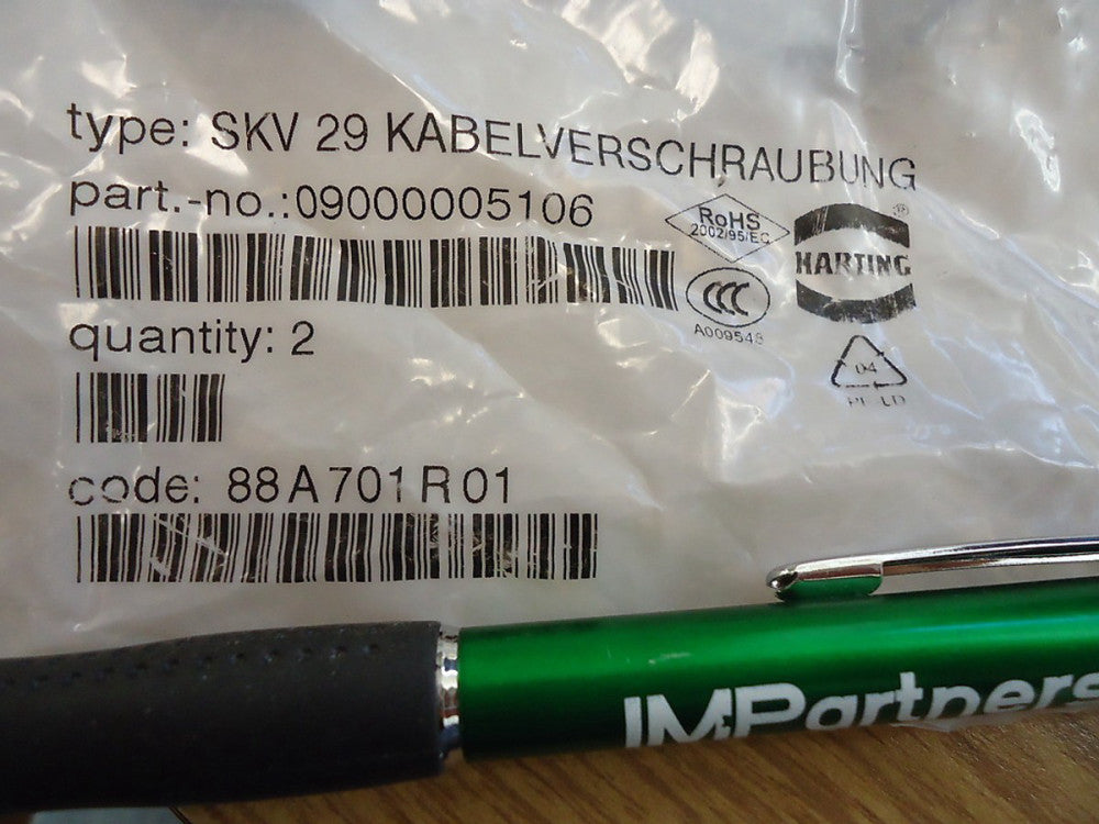 Harting 09000005106 PG29 CABLE CLAMP METAL CABLE ENTRY. Brand New! 2 Pieces!