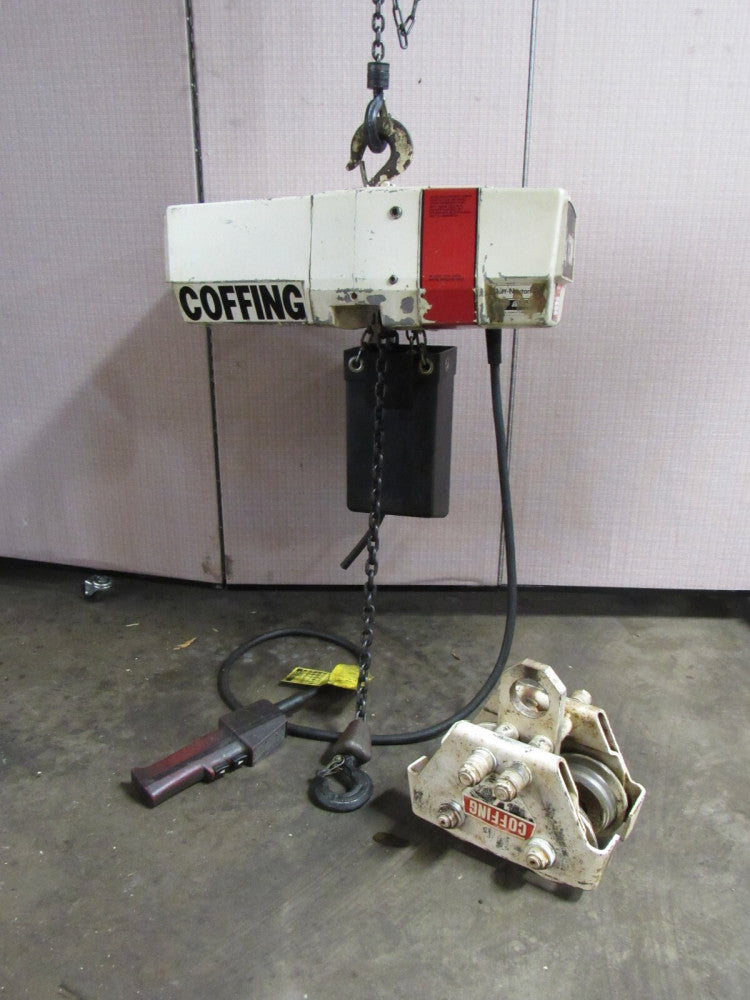 COFFING 2 SPEED ELECTRIC CHAIN HOIST EC-05323-4 1/4 T TON 460V 3PH W/TROLLEY