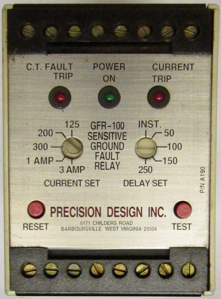 PRECISION DESIGN GF3 100 120VAC Sensitive Ground Fault Relay