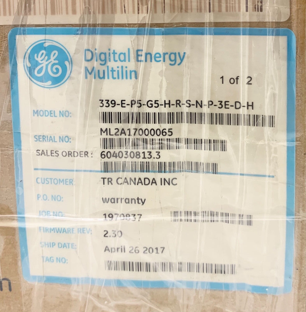 GE GENERAL ELETRIC 339-E-P5-G5-H-R-S-N-P-3E-D-H Multiline 350 Feeder Protection