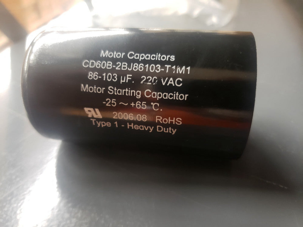 NEW, OPEN BOX, MOTOR CAPACITORS, CD60B-2BJ86103-T1M1, 86-103 uF 220 VAC 2-Pack