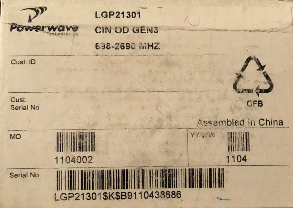 AMPHENOL POWERWAVE LGP21301 CIN OD GEN3 698-2890 MHZ Surge Arrestor