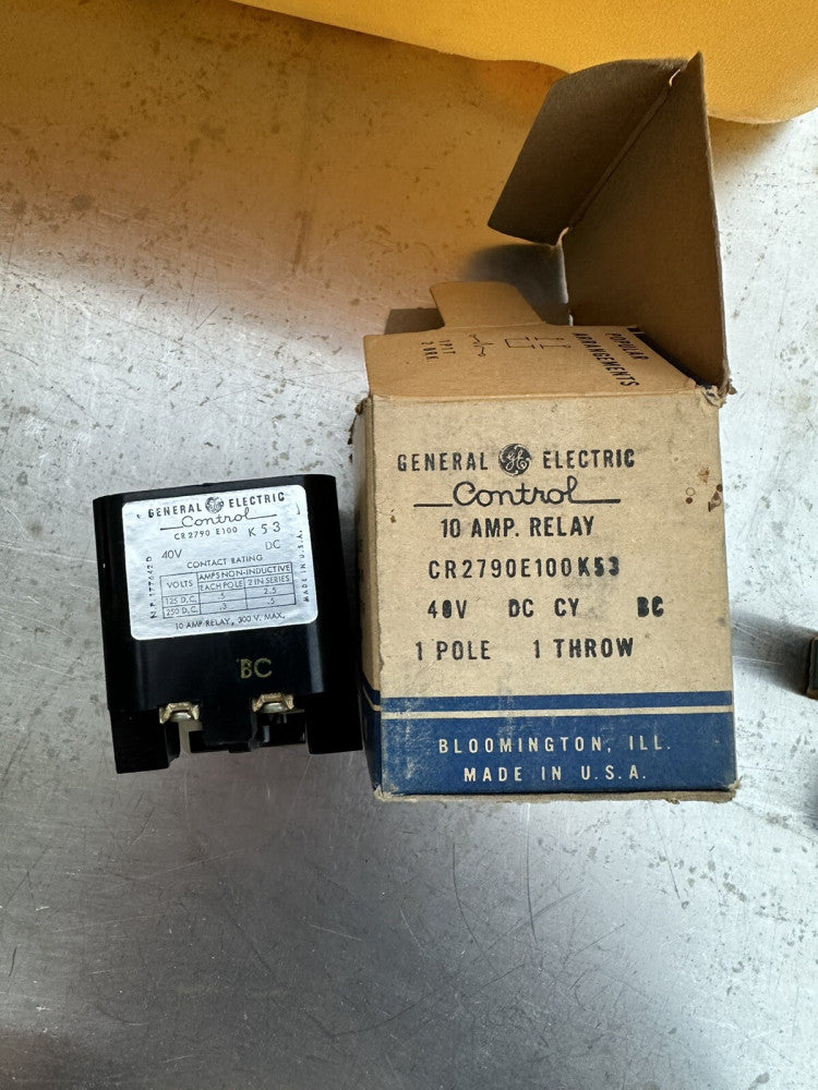 GE General Electric CR2790E100K53 10 AMP RELAY - 40V Unused