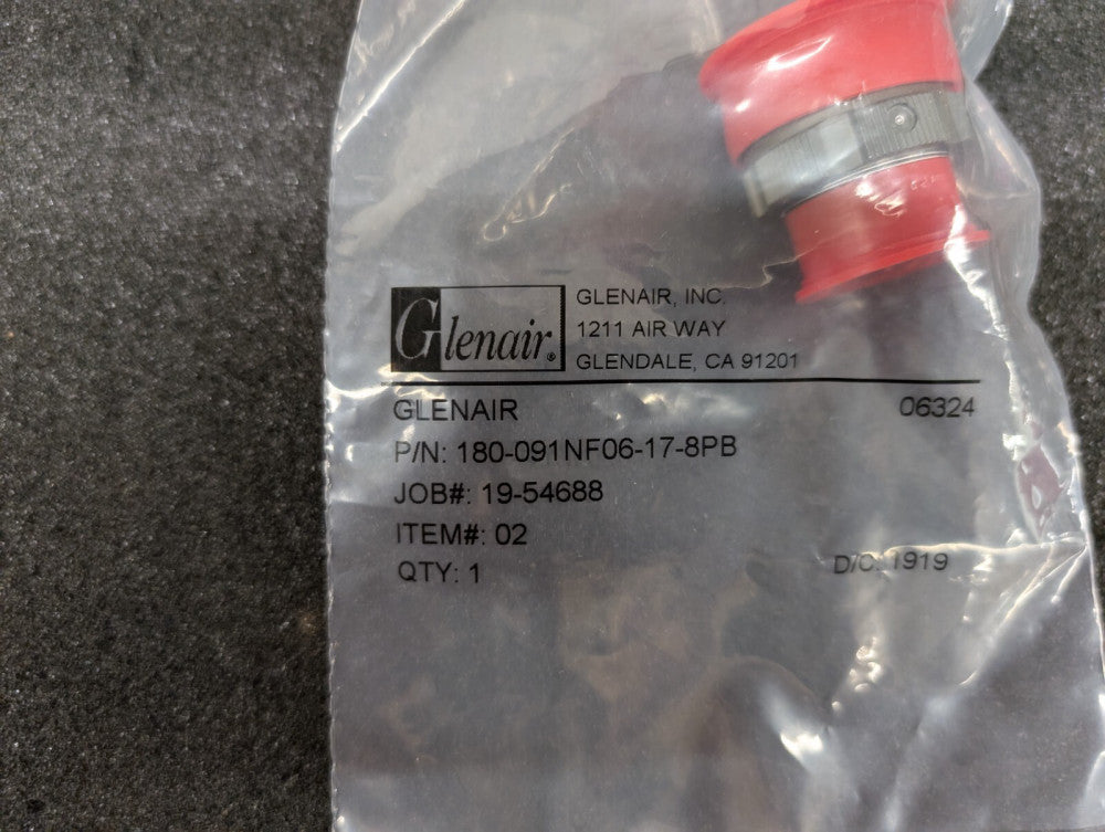 New, Glenair, 180-091NF06-17-8PB, FIBER OPTIC CONNECTORS