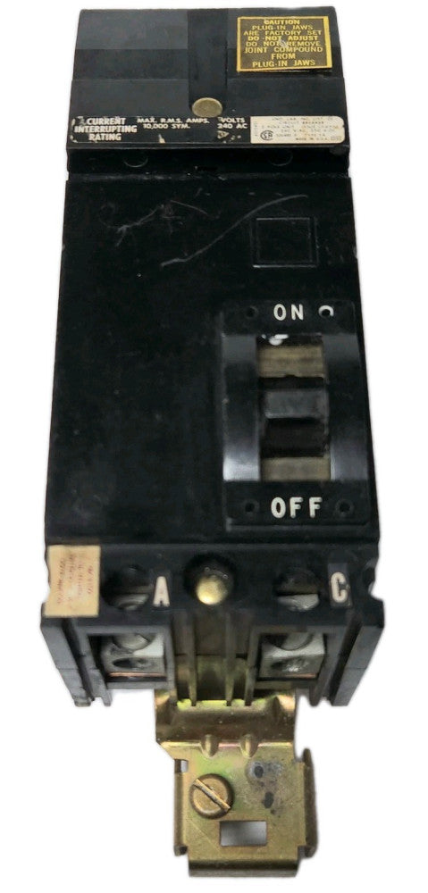 SQUARE D FA22100BC 2 Pole 100 AMP Type FA I LINE Circuit Breaker FA22100 OLD STY