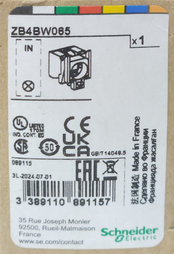 SCHNEIDER ELECTRIC ZB4 BW065 Light Block Module NO NC
