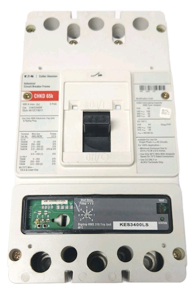 EATON CUTLER HAMMER CHKD3400 CHKD3400F Type CHKD Circuit Breaker Frame with KES3