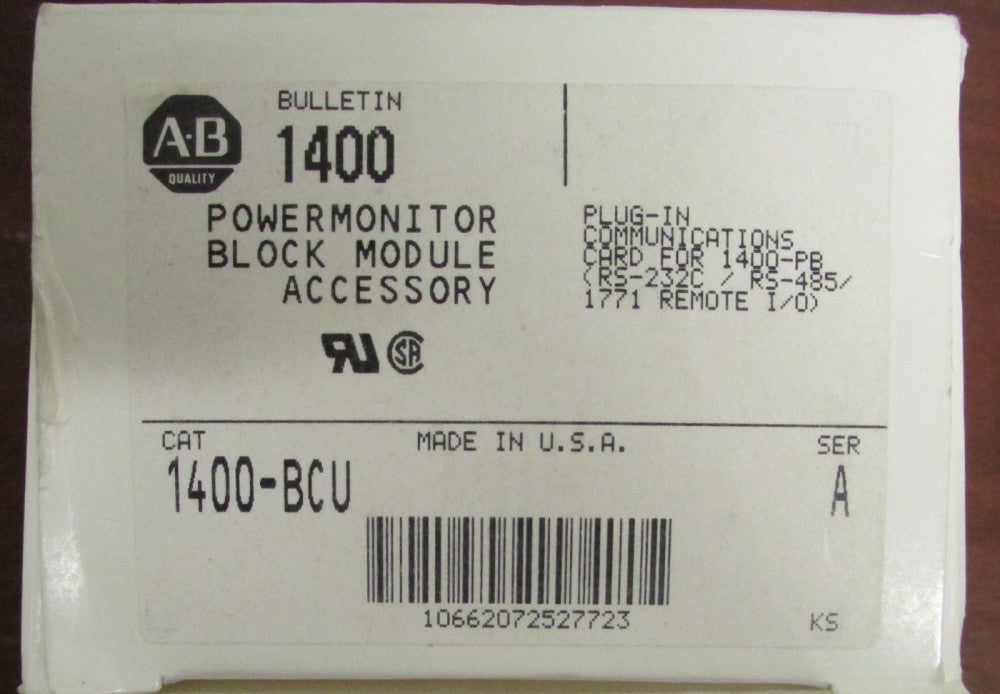 ALLEN BRADLEY 1400 BCU Plug In Communications Power Monitor Module 1400-BCU
