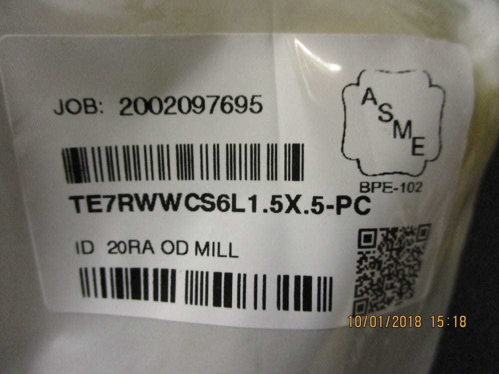 TE7RWWCS6L1.5X.5-PC Maxpure 1-1/2x1/2x1-1/2 Short Tee, T316L BRAND NEW! LOT OF 2