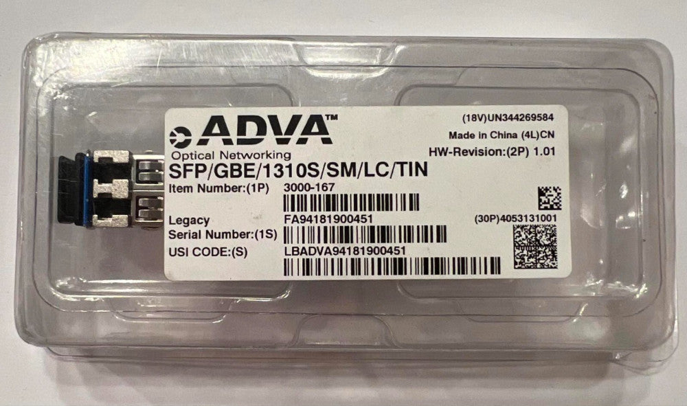 ADVA OPTICAL NETWORKING SFP GBE 1310S SM LC TIN Transceiver Module