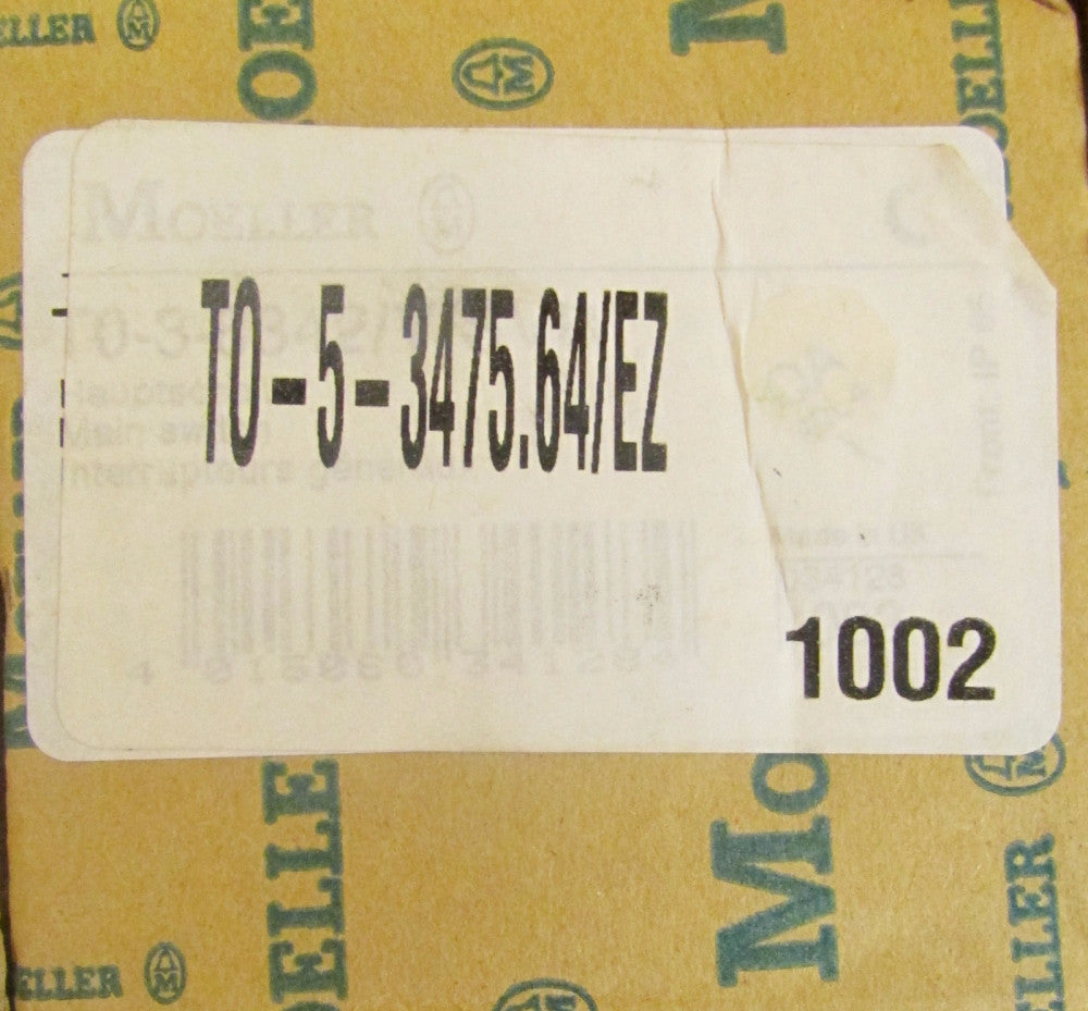 KLOCKNER MOELLER T0-5-3475.64/EZ Rotary Cam Selector Switch T0 5 3475.64 EZ
