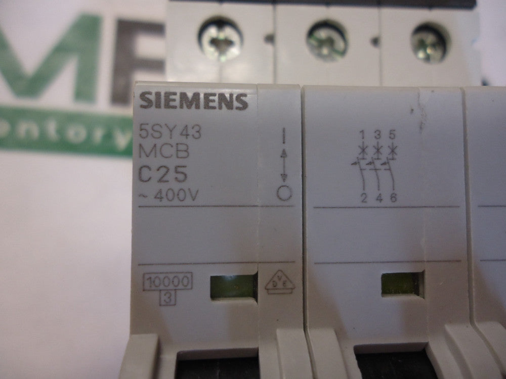New, Siemens, 5SY4325-7, Circuit Breaker, 3-P, 25A, 480VAC, DIN Mnt,