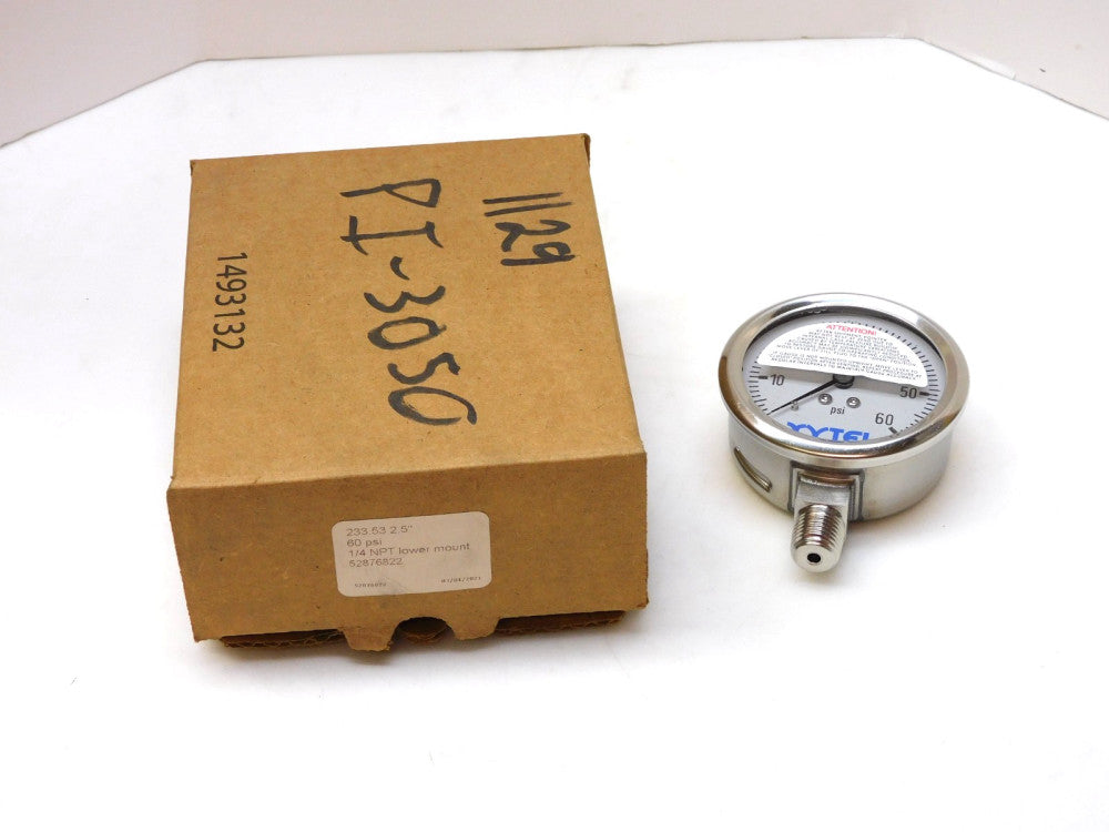 Xytel 233.53 Pressure Gauge 60PSI 1/4" npt 52876822