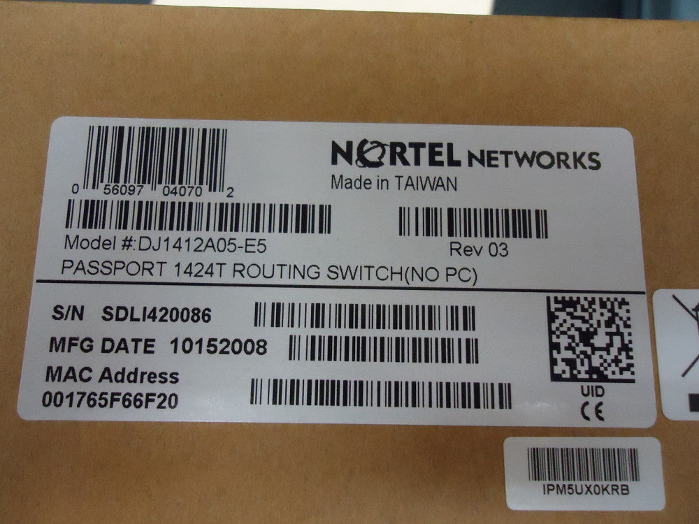 DJ1412A05-E5 NORTEL NETWORKS PASSPORT 1424T ROUTING SWITCH BRAND NEW!