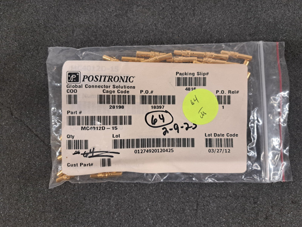 New, Positronic, MC4012D-15, D-Sub Contacts D-SUB CONTACTS - Lot of 10pcs