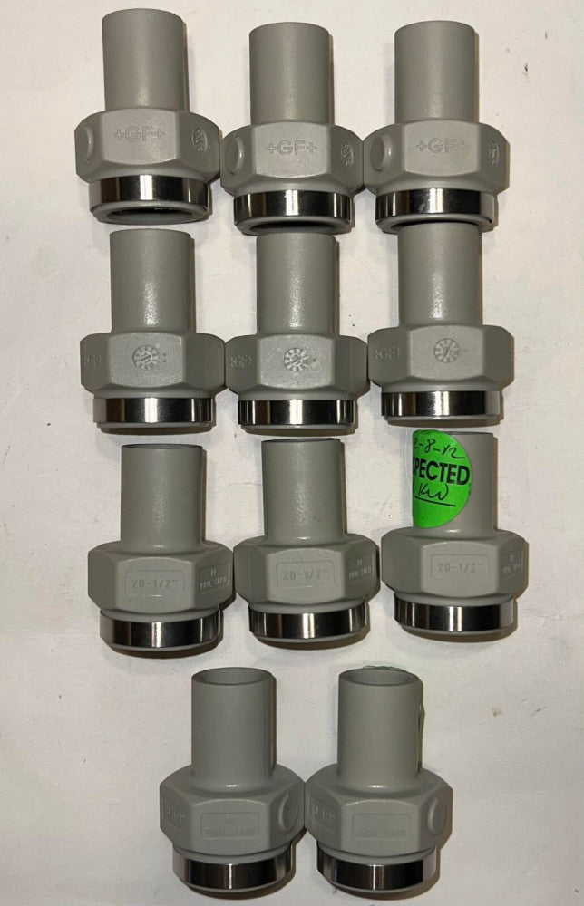 (LOT OF 11) GEORGE FISHER +GF+ Adapter Sockets 20-1/2" PP PN10 SDR11