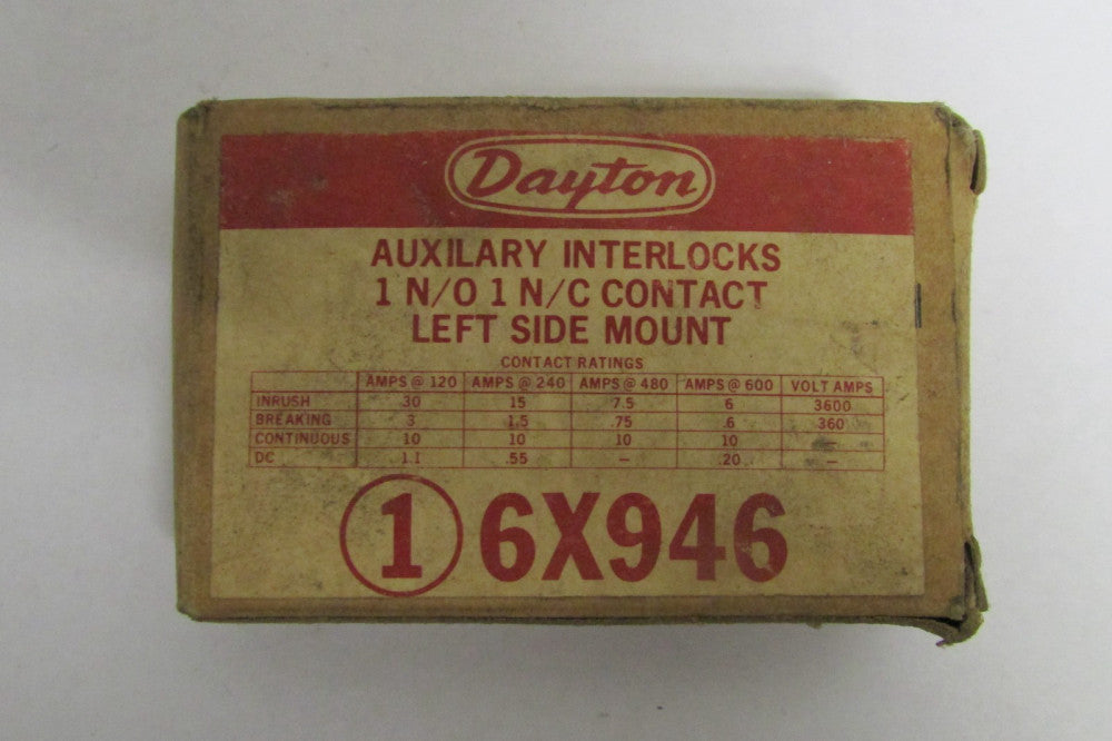 DAYTON 6X946 1 NO 1 NC Auxiliary Interlock Contact