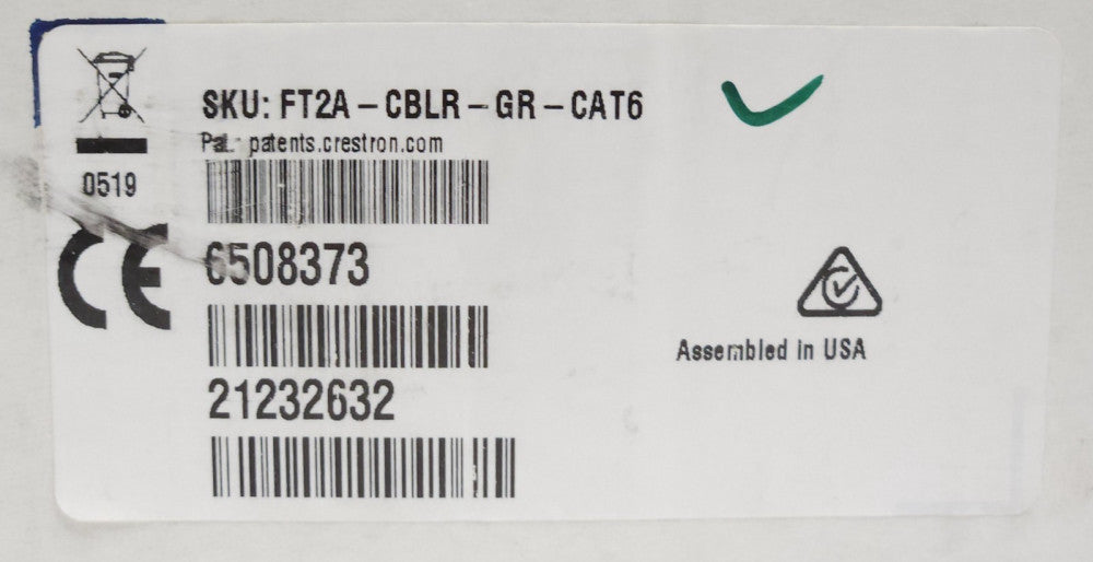 SEALED CRESTRON FT2A CBLR GR CAT6 Gravity Cable Retractor 6508373 FT2 Series