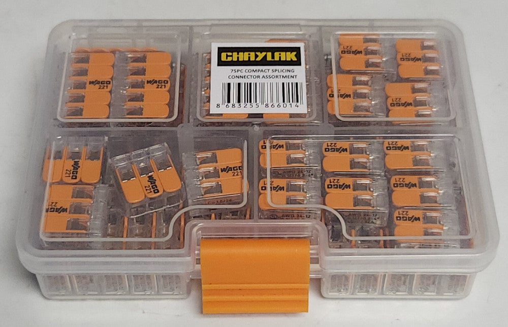CHAYLAK WAGO 75 Piece Compact Splicing Assertment 30 X 221-412 30 X 221-413 15X