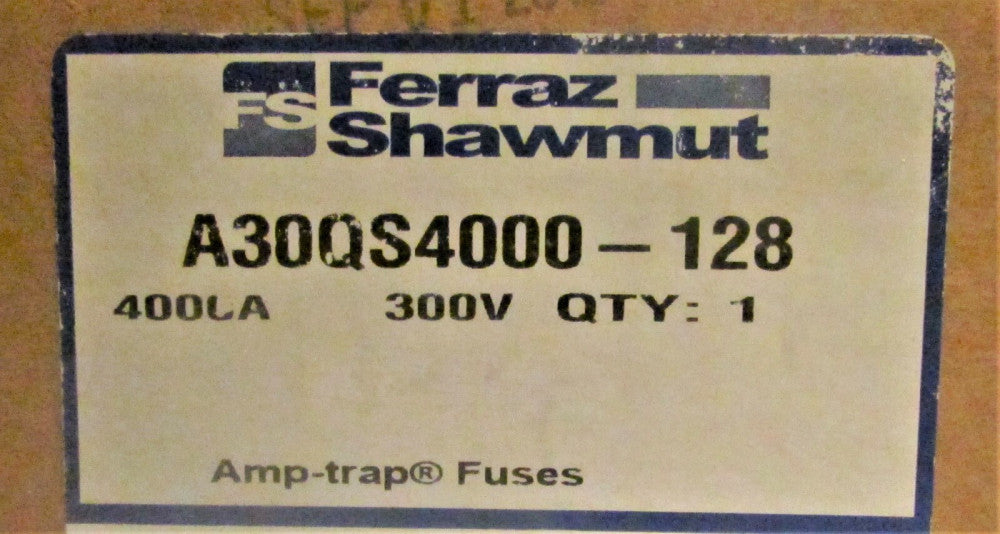FERRAZ SHAWMUT A30QS4000-128 400AMP 300VAC VDC AMP Trap Fuse