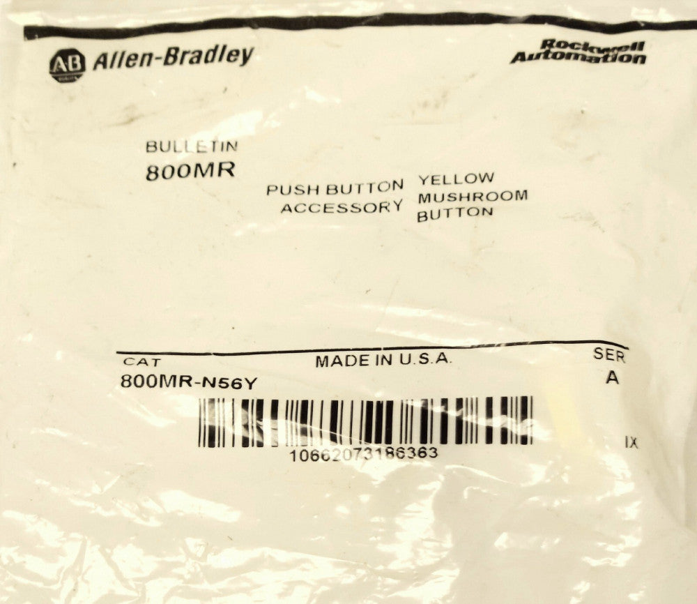 ALLEN BRADLEY 800MR N56Y Small Yellow Mushroom Head Pushbutton