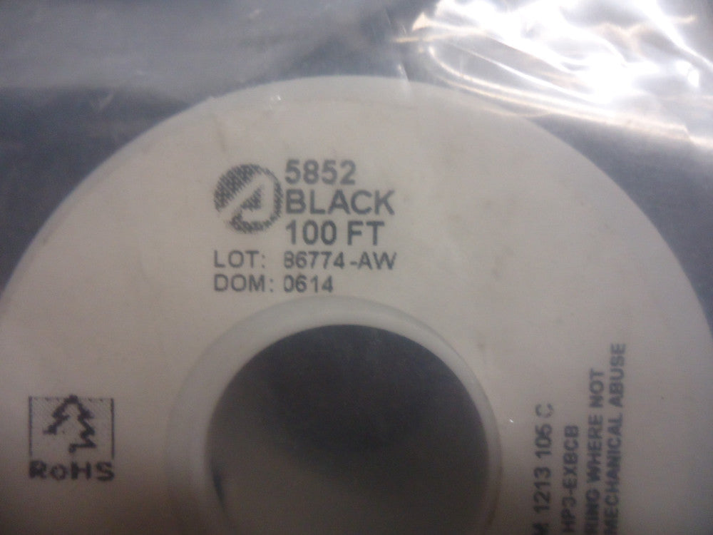 5852 BK005 Alpha Wire Wire, stranded 7x36, copper, 28AWG, black NEW!