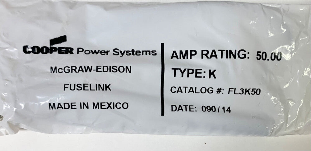 COOPER McGraw Edison FL3K50 Type K 50 AMP Fuse Link