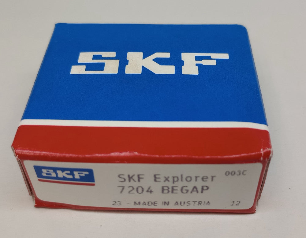 SKF 7204 BEGAP Angular Contact Ball Bearing 20mm ID X 47mm OD X 14mm W 7204BEGAP