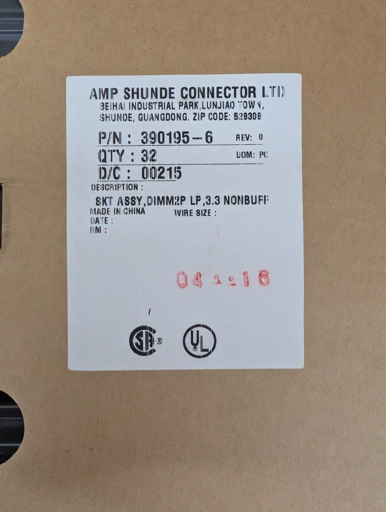 New, AMP/Tyco, 390195-6, 168 CONTACTS FEMALE, Connector - Sold Individually
