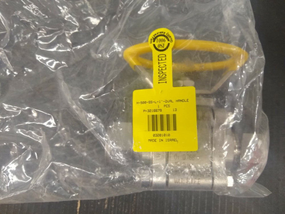 New, Ham-Let, H-500-SS-1"-Oval Handle, Ball Valve, 3-Piece, LOTO, SS,1.0"