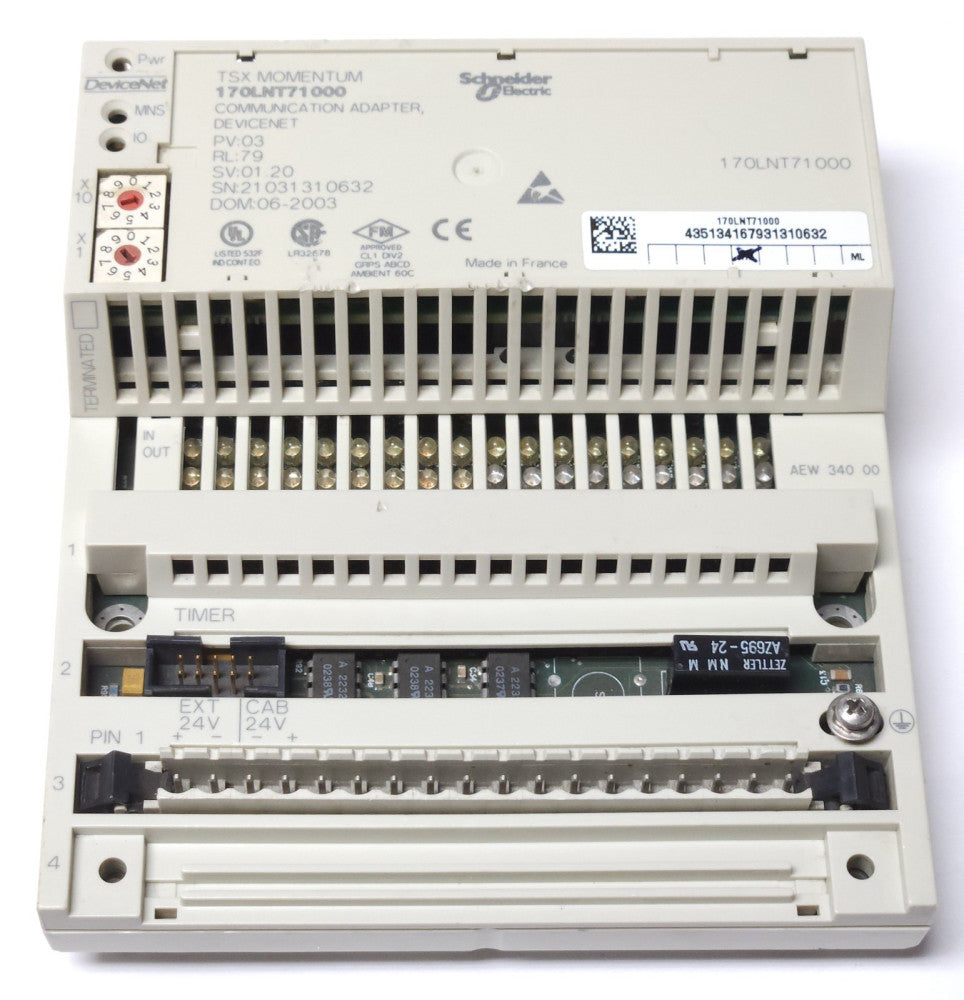 SCHNEIDER ELECTRIC 170LNT71000 MODICON TSX Momentum DeviceNet Communication Adap