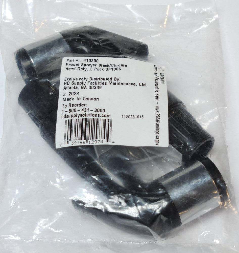 HS SUPPLY 410200 Faucet Sprayer Head Nozzle 2 PACK SF1806 Black CHROME Head ONLY