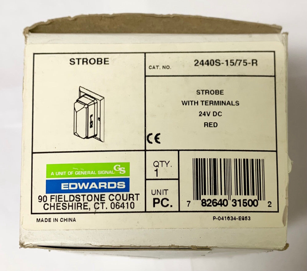 EDWARDS 2440S-15-75-R 24 VDC RED STROBE 2440S-15/75-R With Terminals