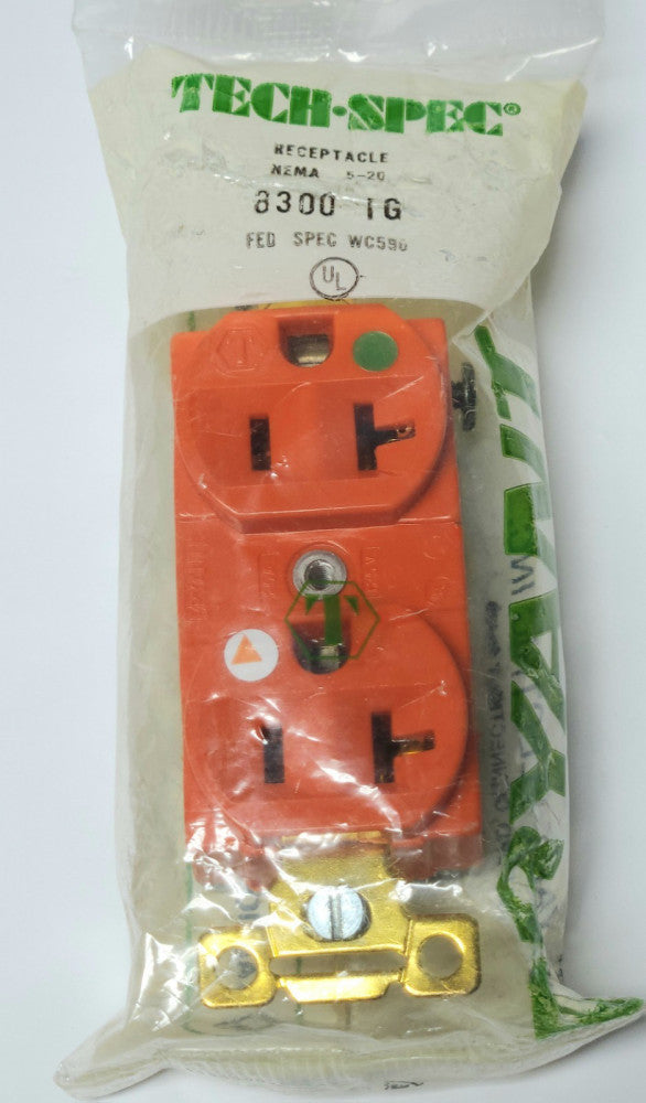 BRYANT 8300 IG TECH SPEC ORANGE Hospital GRANDR Receptacle Nema 5-20