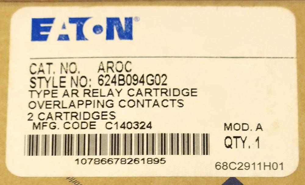 EATON CUTLER HAMMER AROC Type AR Relay Overlapping Contact Cartridge 2 Contacts