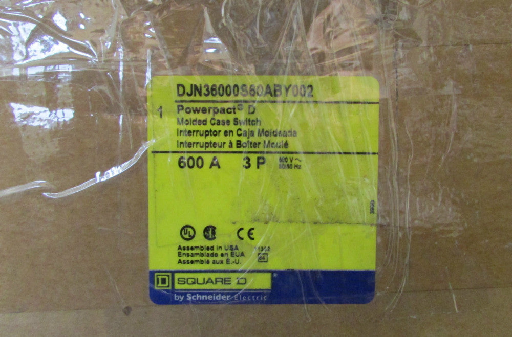 SQUARE D Molded Case Switch DJN36000S60ABY002 600 Amp 3 Pole