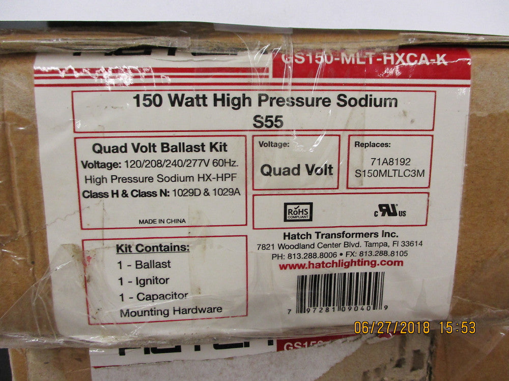 GS150-MLT-HXCA-K Hatch Transformers Quad Volt Ballast Kit: 150 Watt BRAND NEW!