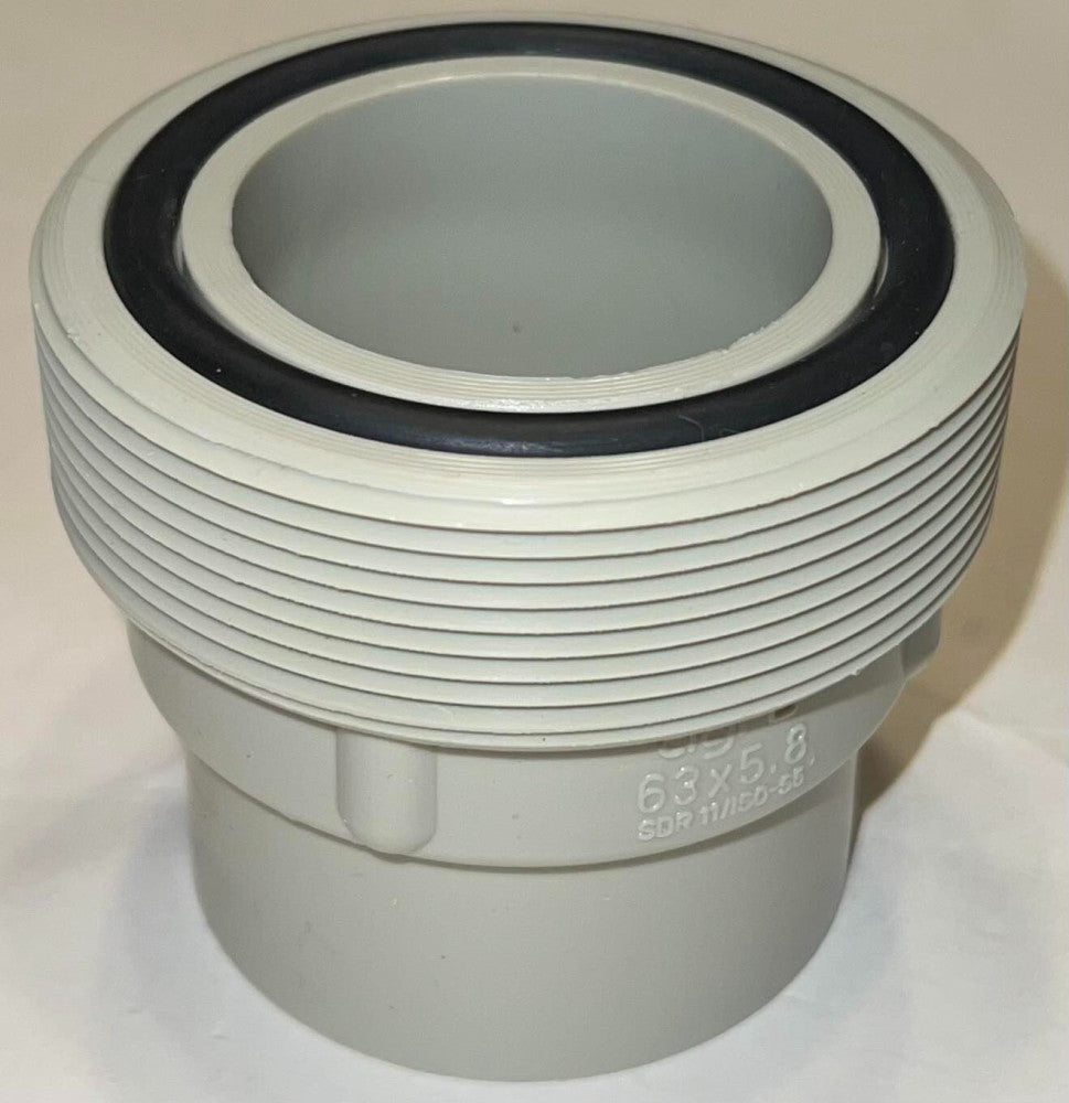 AGRU SDR11 ISO S5 PPR 63 X 5.8 10/1 Piping Half Union