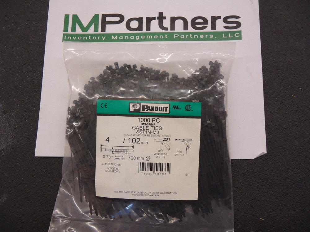 SST1M-M0, Panduit, Cable Accessories Strap Cable Tie, Brand New! (1000 Pieces)