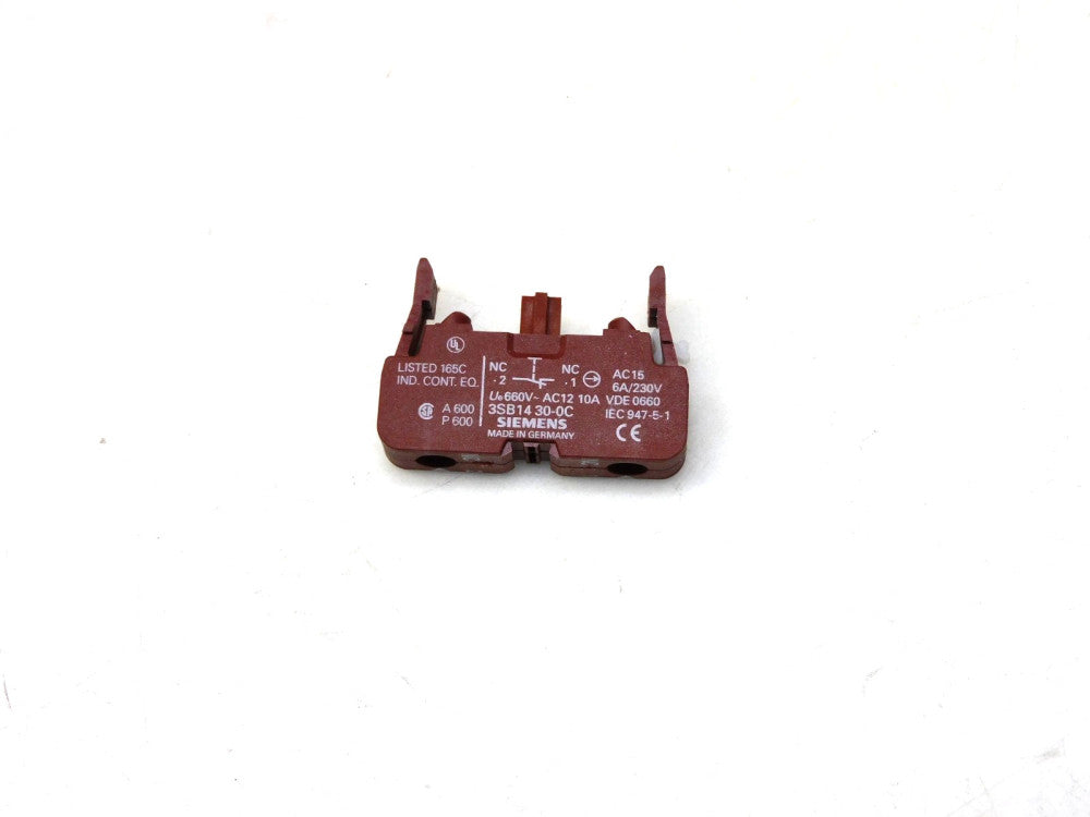 Siemens 3SB1430-0C Contact Block 6A 230V