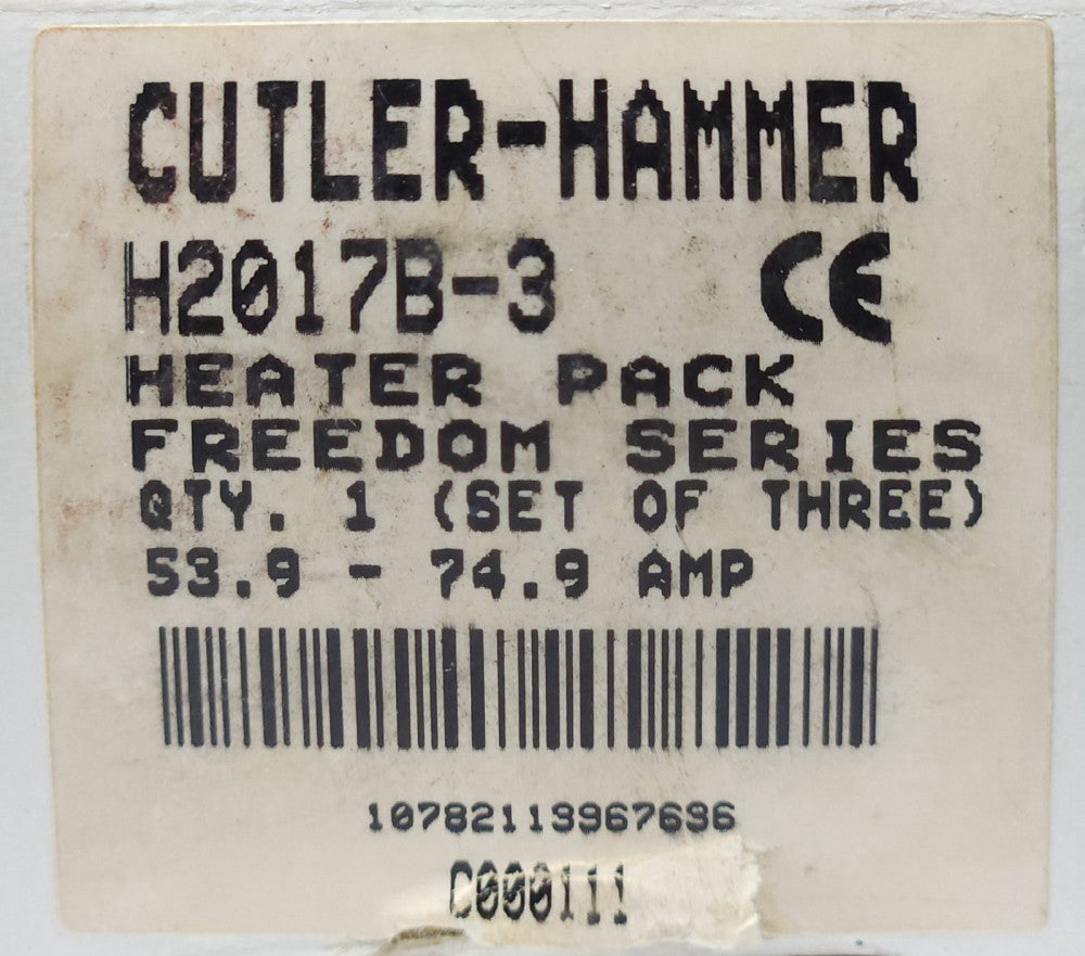 EATON CUTLER HAMMER H2017-3 Freedom Series Heater PACK H2017 53.9-74.9 AMP