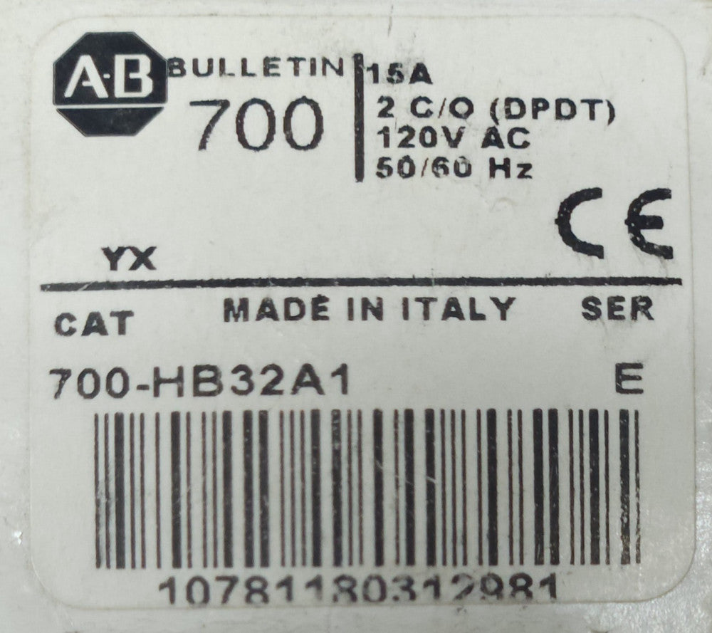 ALLEN BRADLEY 700 HB32A1 Control Relay 8 Pin 15A 30 VDC