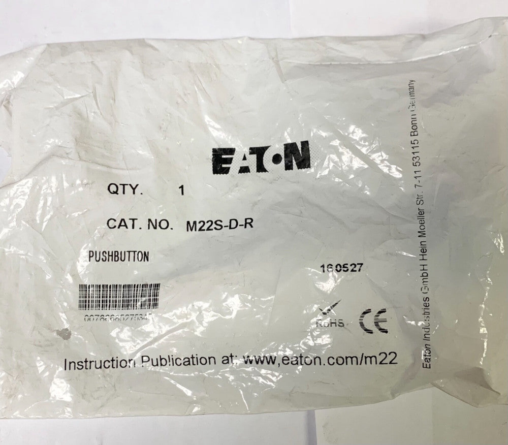 EATON M22S D R Flush Red Momentary Pushbutton Operator M22S-D-R