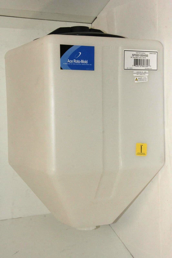 ACE ROTO-MOLD SP00010SWSS UV Resist Polyethylene 10G Square Sloped Bottom Tank