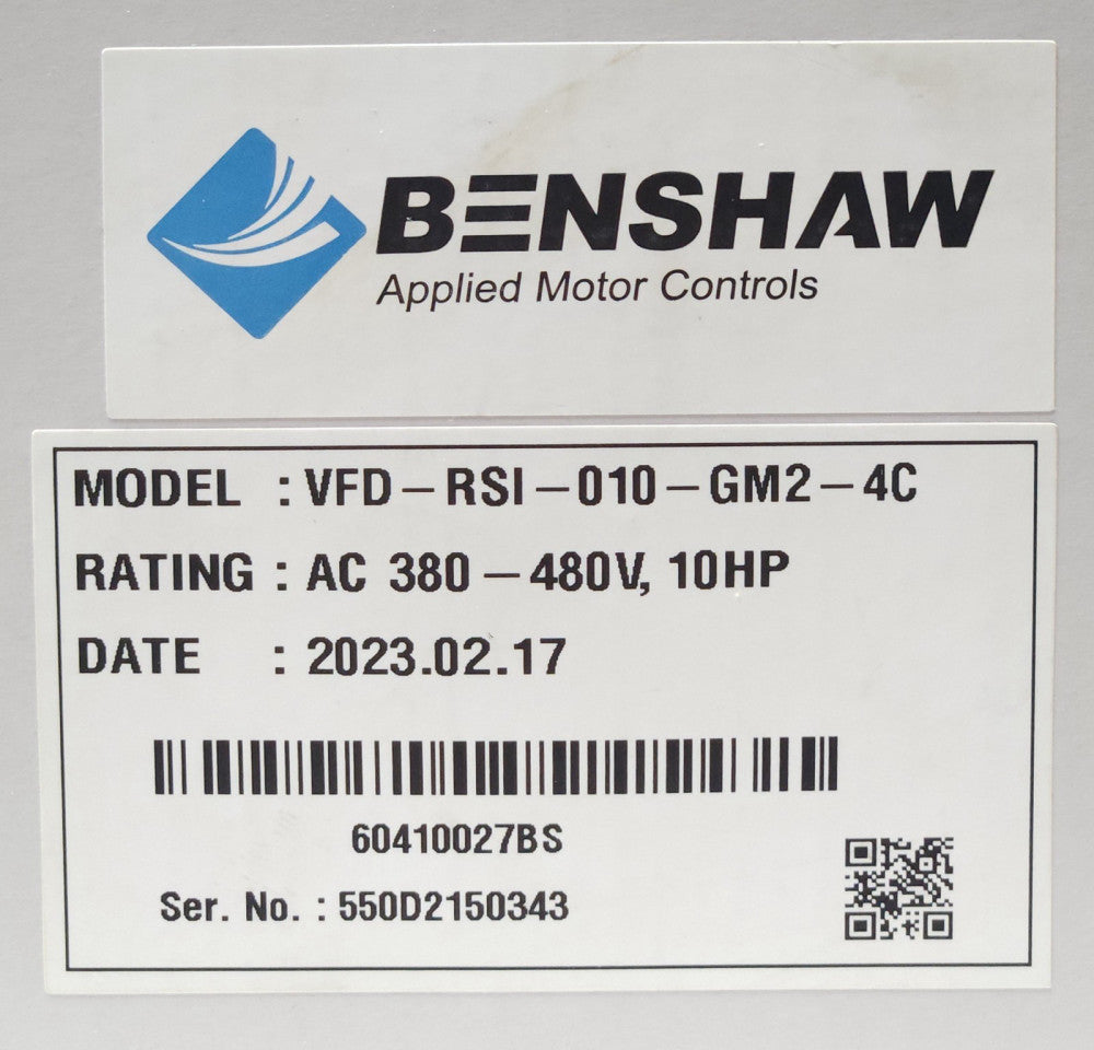 BENSHAW VFD RSI 010 GM2 4C GM2 SERIES DRIVE 10 HP 380 480 VAC