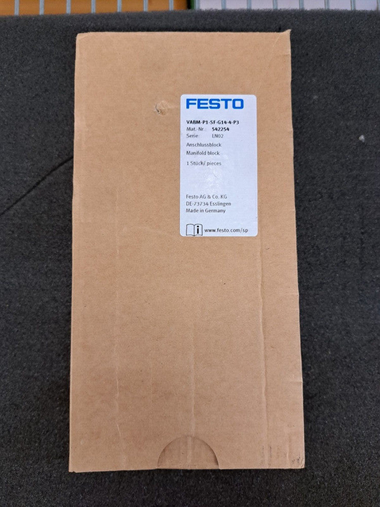 New, Festo, VABM-P1-SF-G14-4-P3, Manifold Base/Rail, 4 stations, for VPPM valves