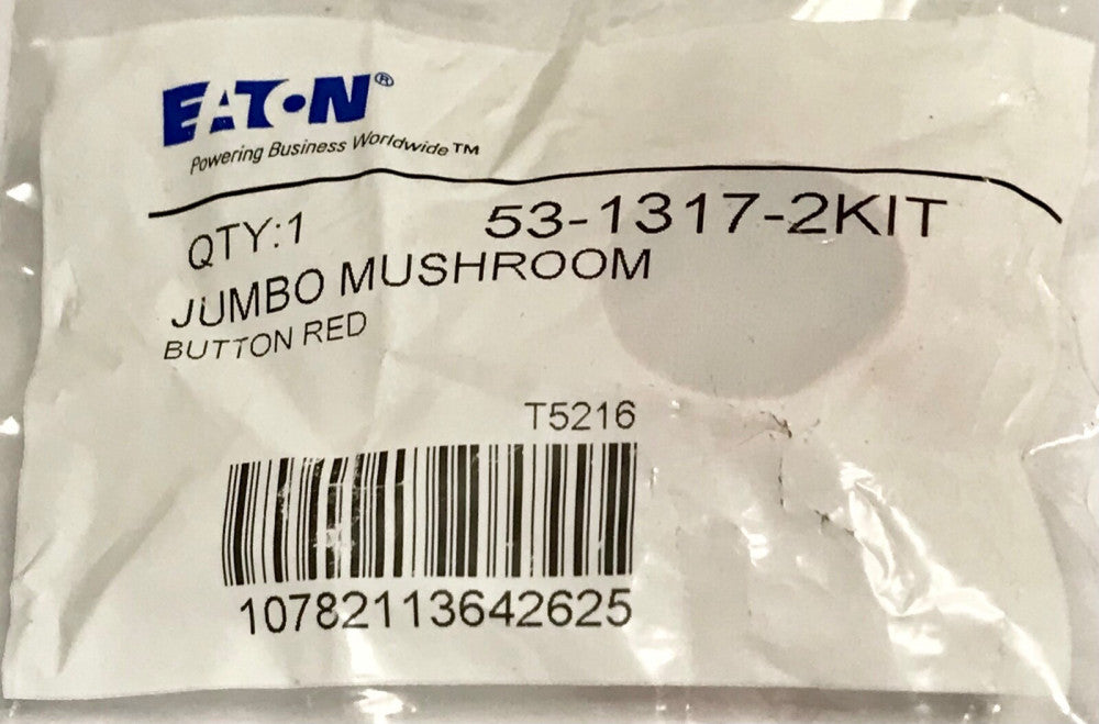 EATON CUTLER HAMMER 53 1317 2 Jumbo Mushroom Button Red CAP 53-1371-2 KIT